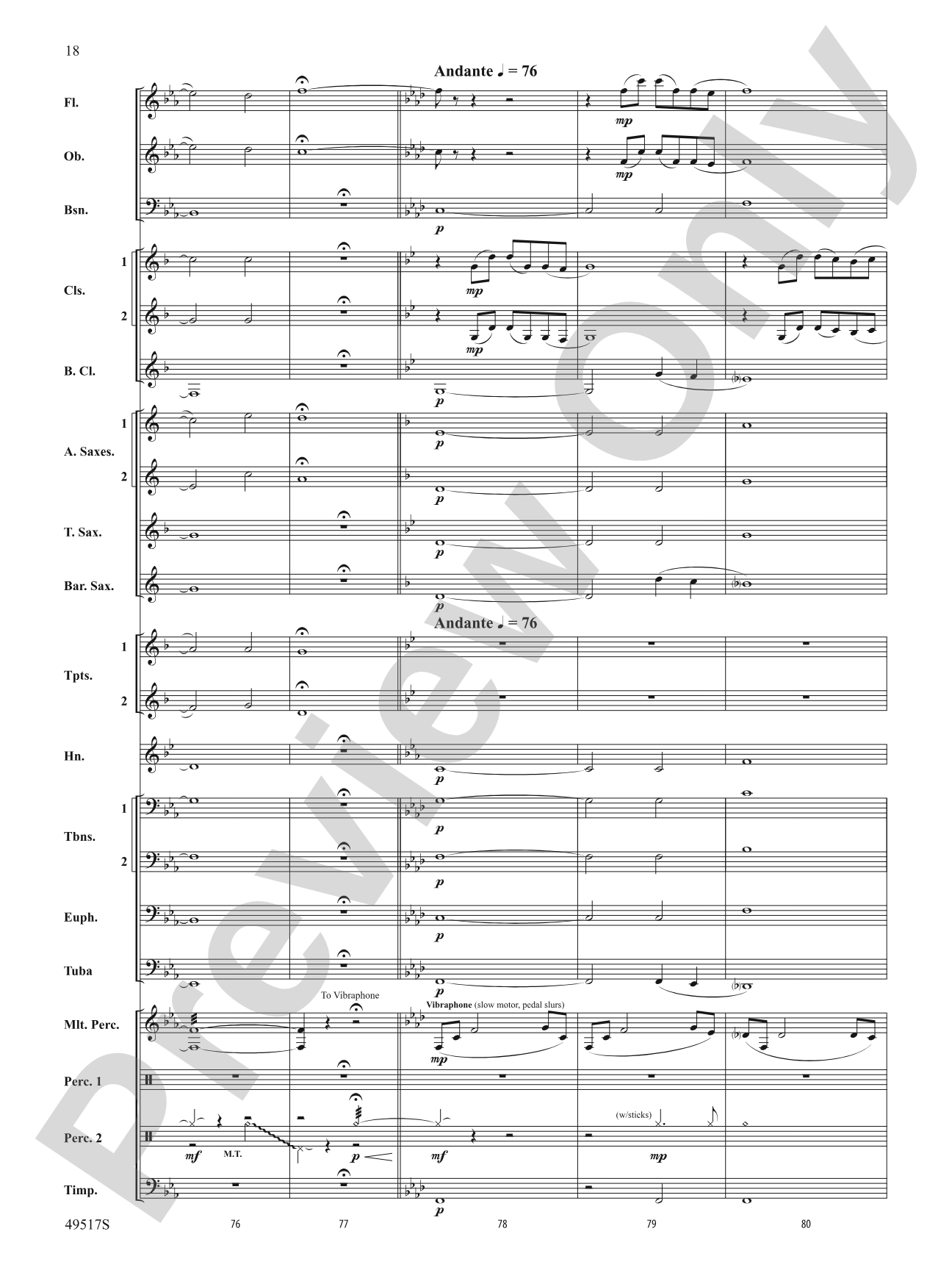 Starfall: Concert Band Conductor Score & Parts