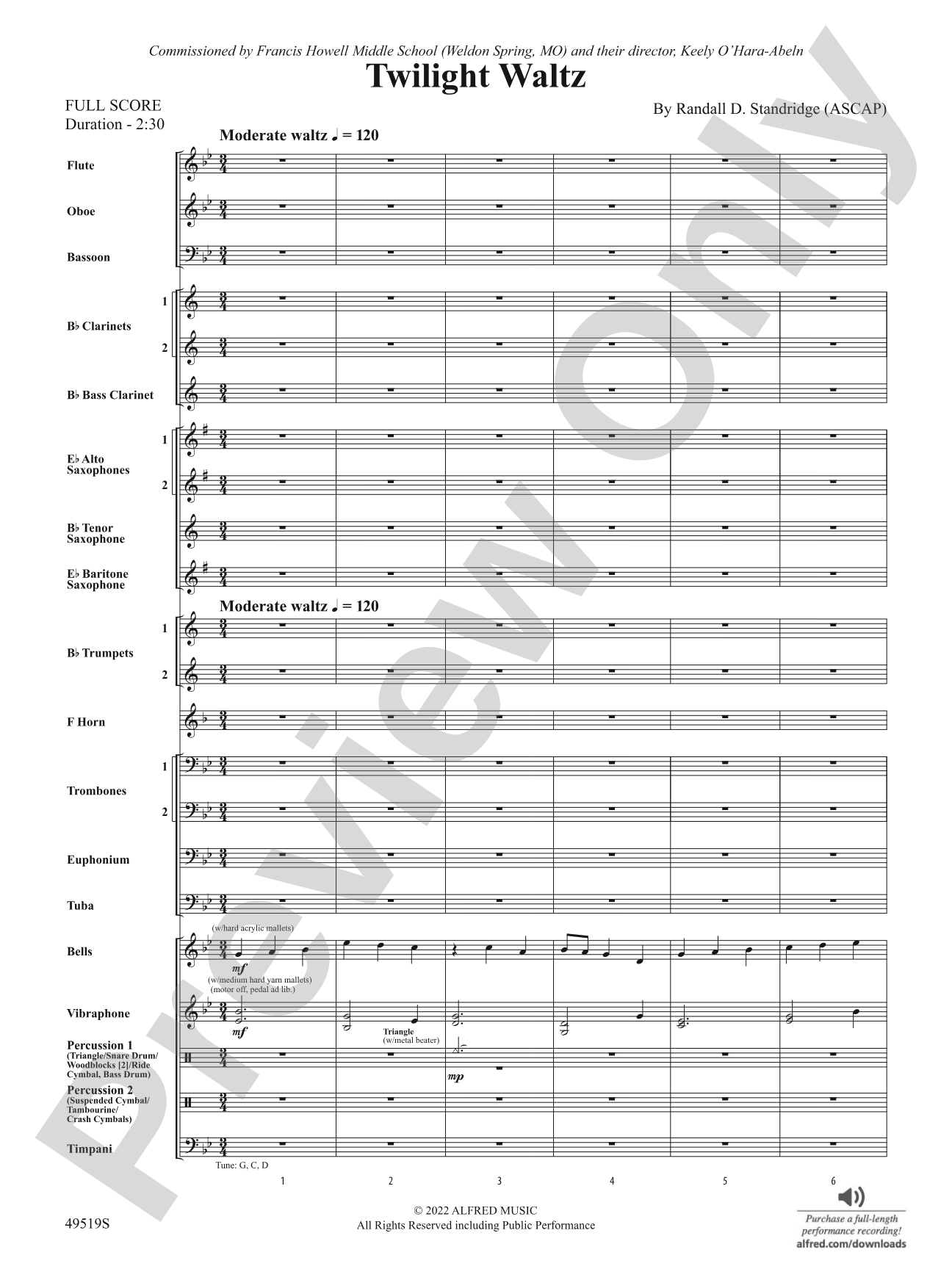 Twilight Waltz: Score