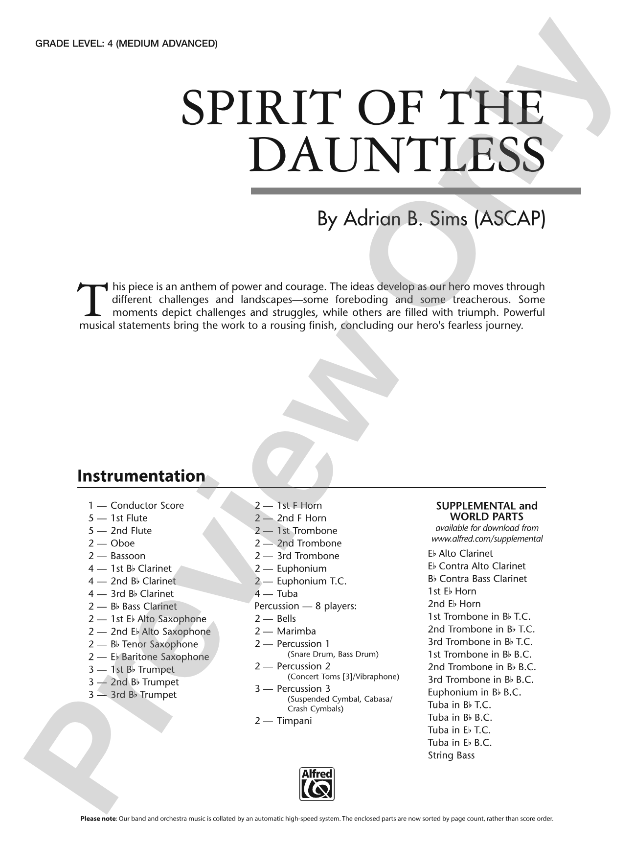 Spirit of the Dauntless: Concert Band Conductor Score & Parts