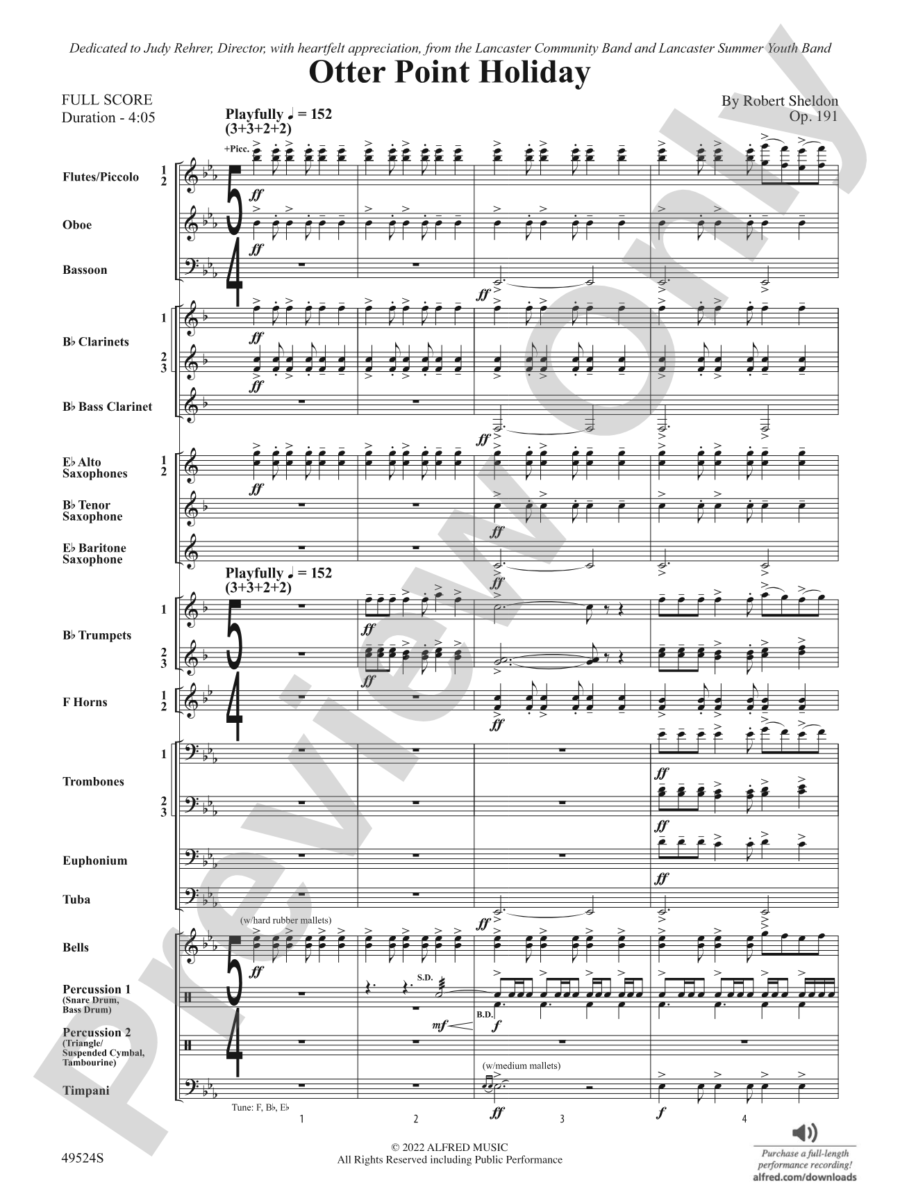 Otter Point Holiday: Concert Band Conductor Score & Parts