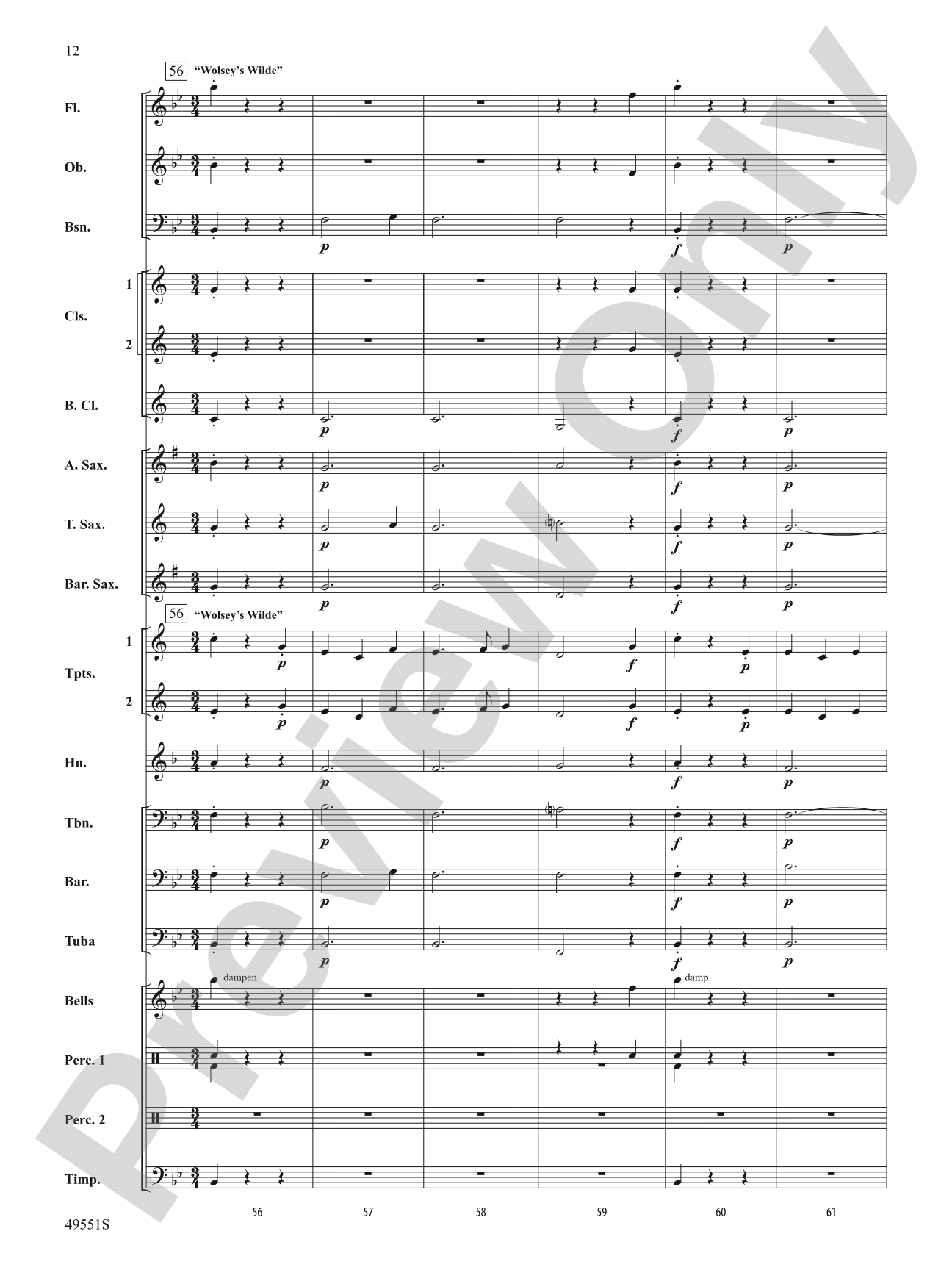 Two Movements from William Byrd Suite: Concert Band Conductor Score & Parts