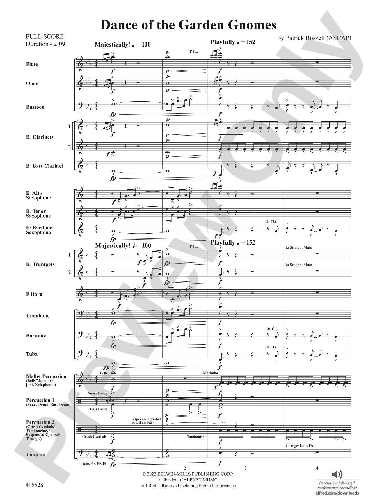 Dance of the Garden Gnomes: Concert Band Conductor Score & Parts