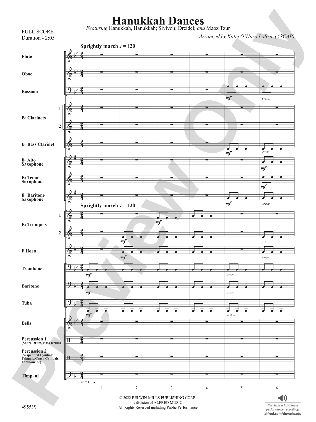 Hanukkah Dances: Concert Band Conductor Score & Parts
