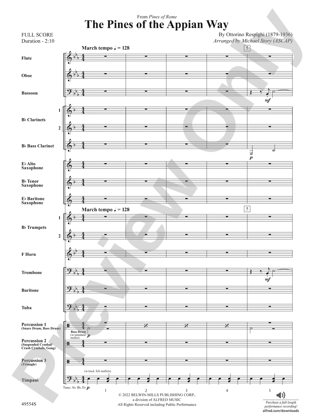 The Pines of the Appian Way: Concert Band Conductor Score & Parts