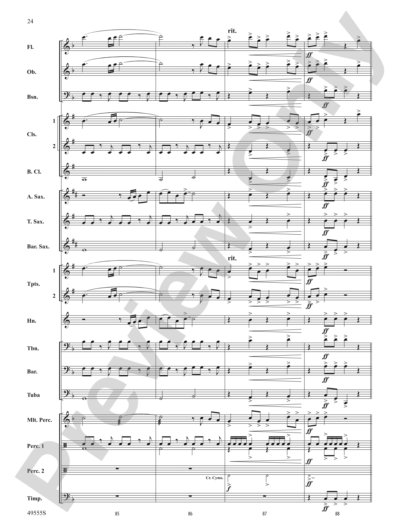 Forever Grateful: Concert Band Conductor Score & Parts