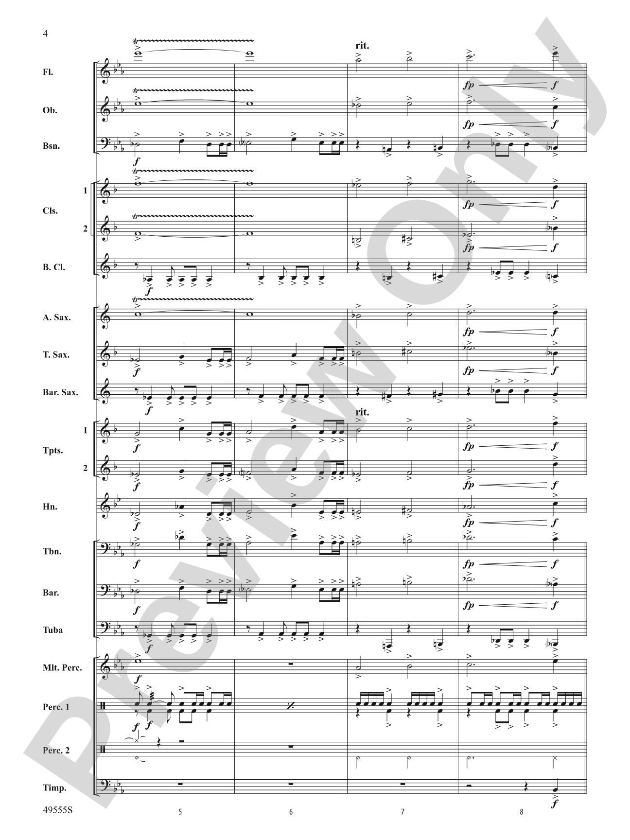 Forever Grateful: Concert Band Conductor Score & Parts