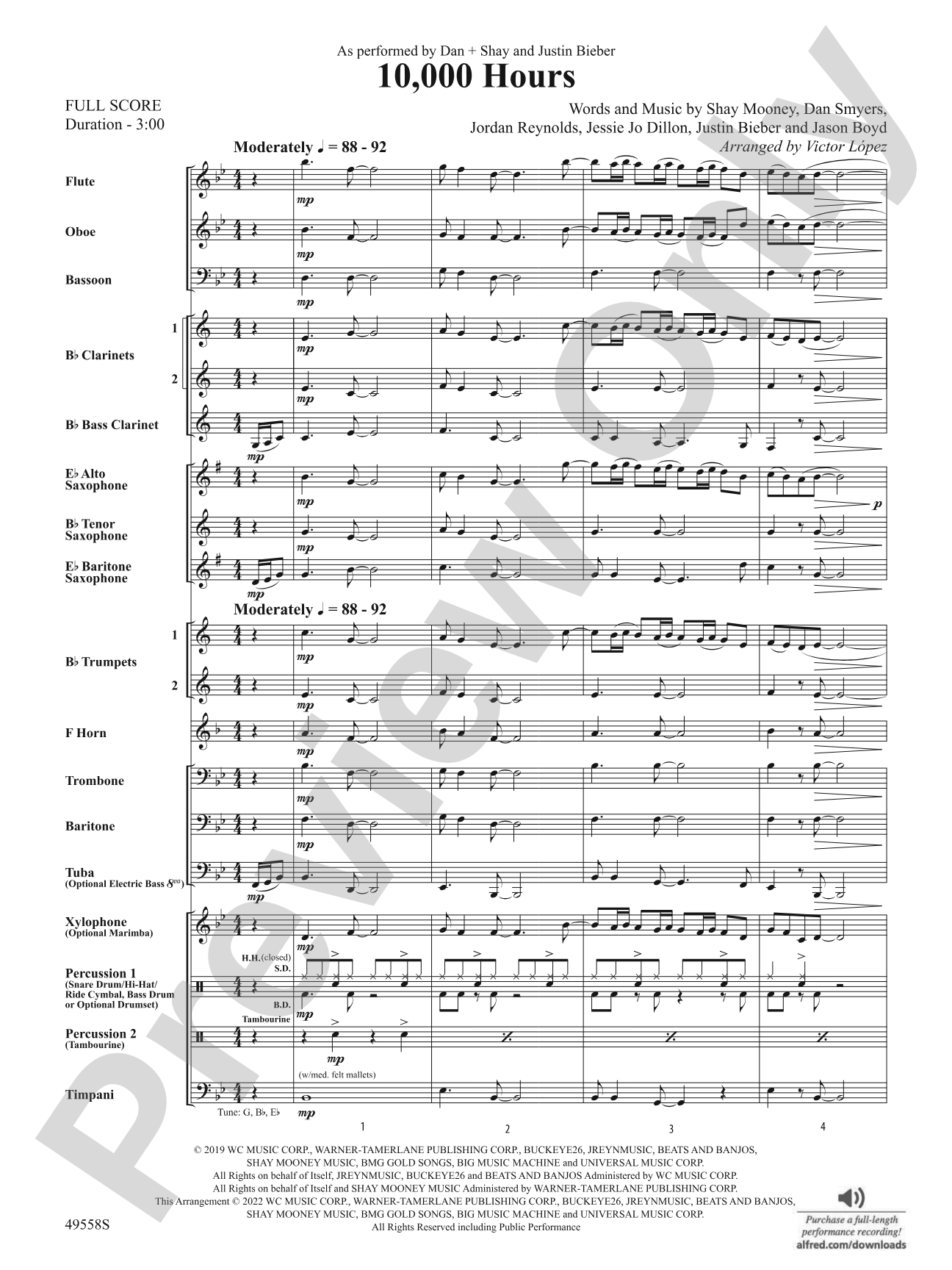 10,000 Hours: Concert Band Conductor Score & Parts