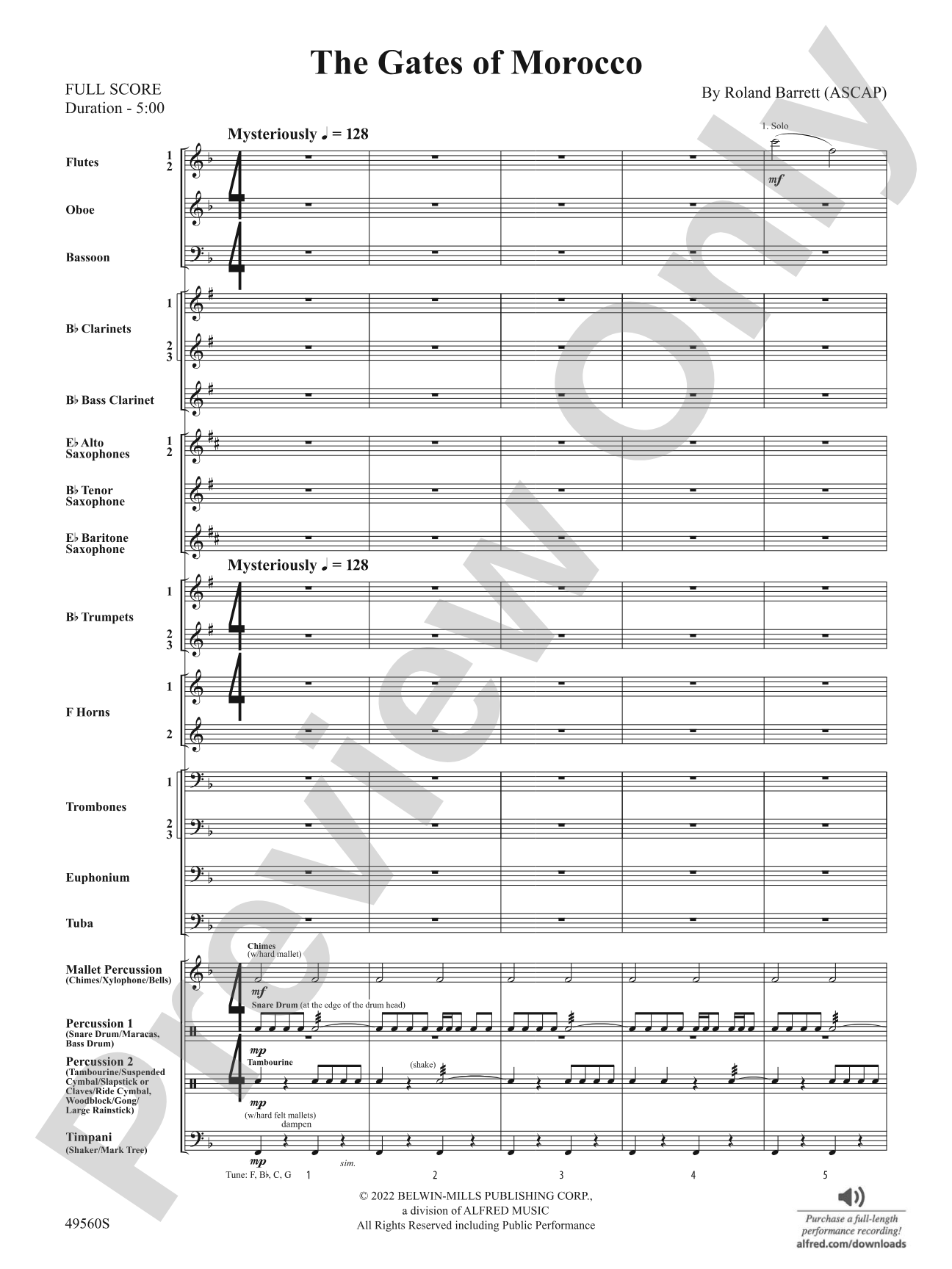 The Gates of Morocco: Concert Band Conductor Score & Parts