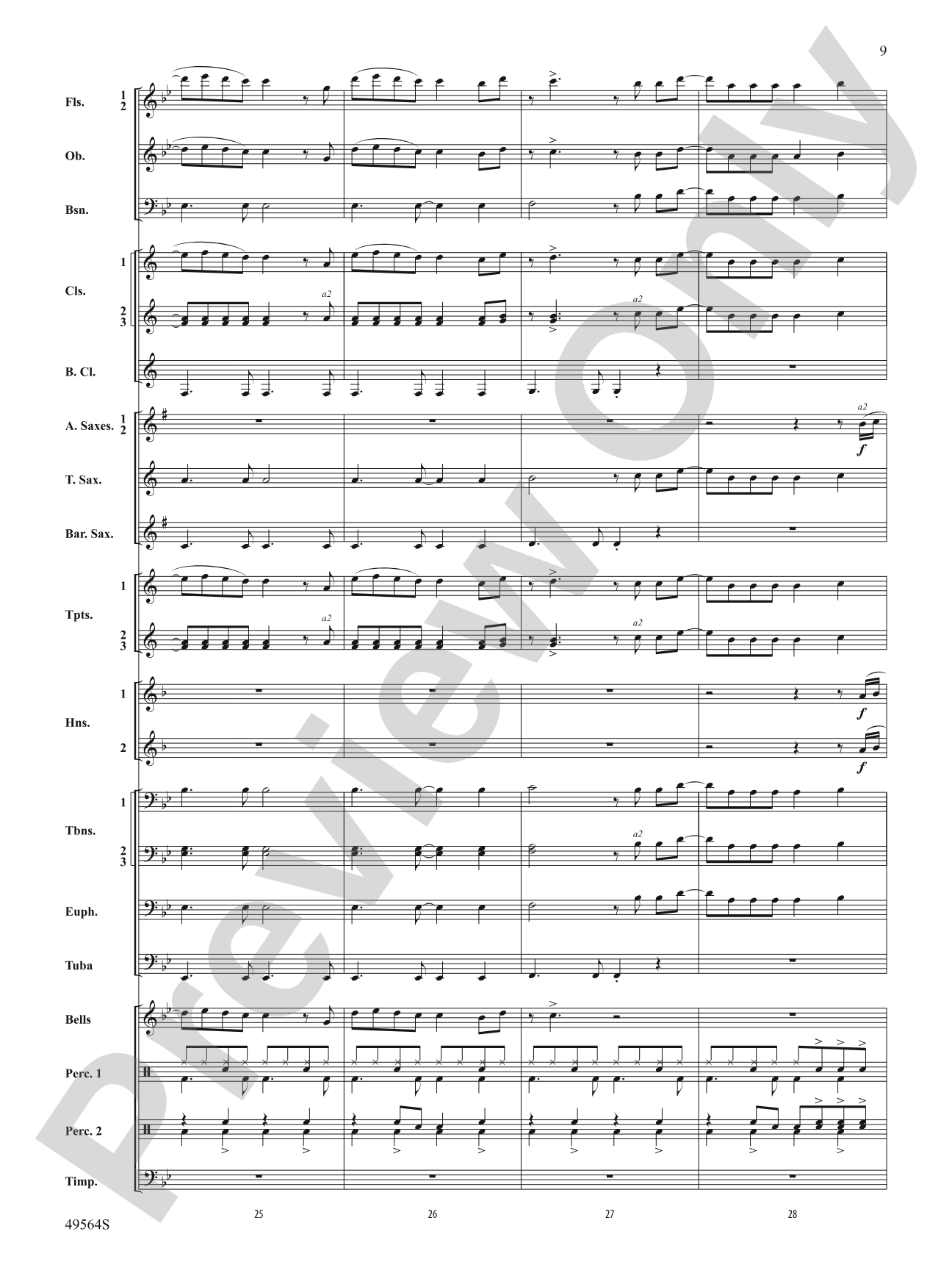 Jonas Brothers in Concert: Concert Band Conductor Score & Parts