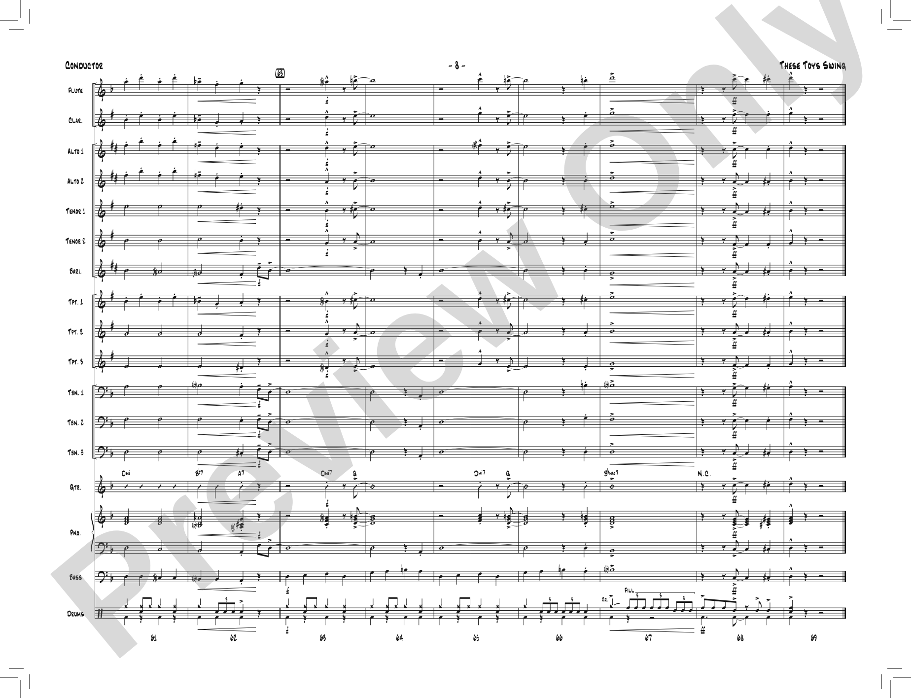 These Toys Swing: Jazz Ensemble Conductor Score & Parts