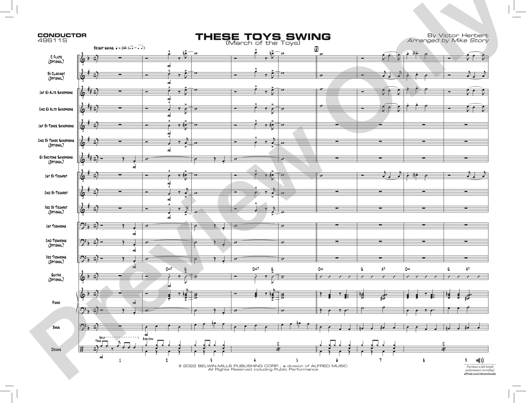 These Toys Swing: Jazz Ensemble Conductor Score & Parts