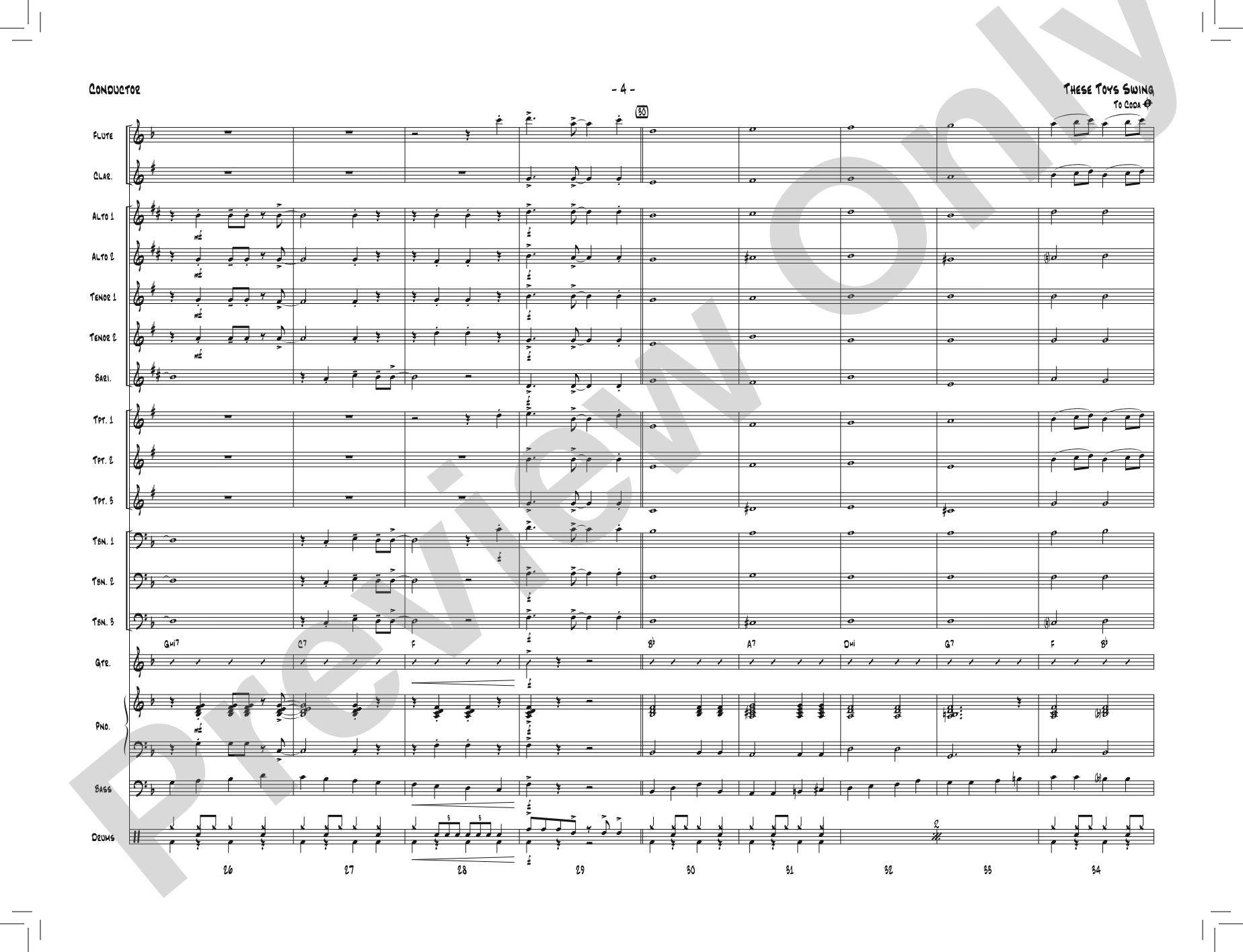 These Toys Swing: Jazz Ensemble Conductor Score & Parts