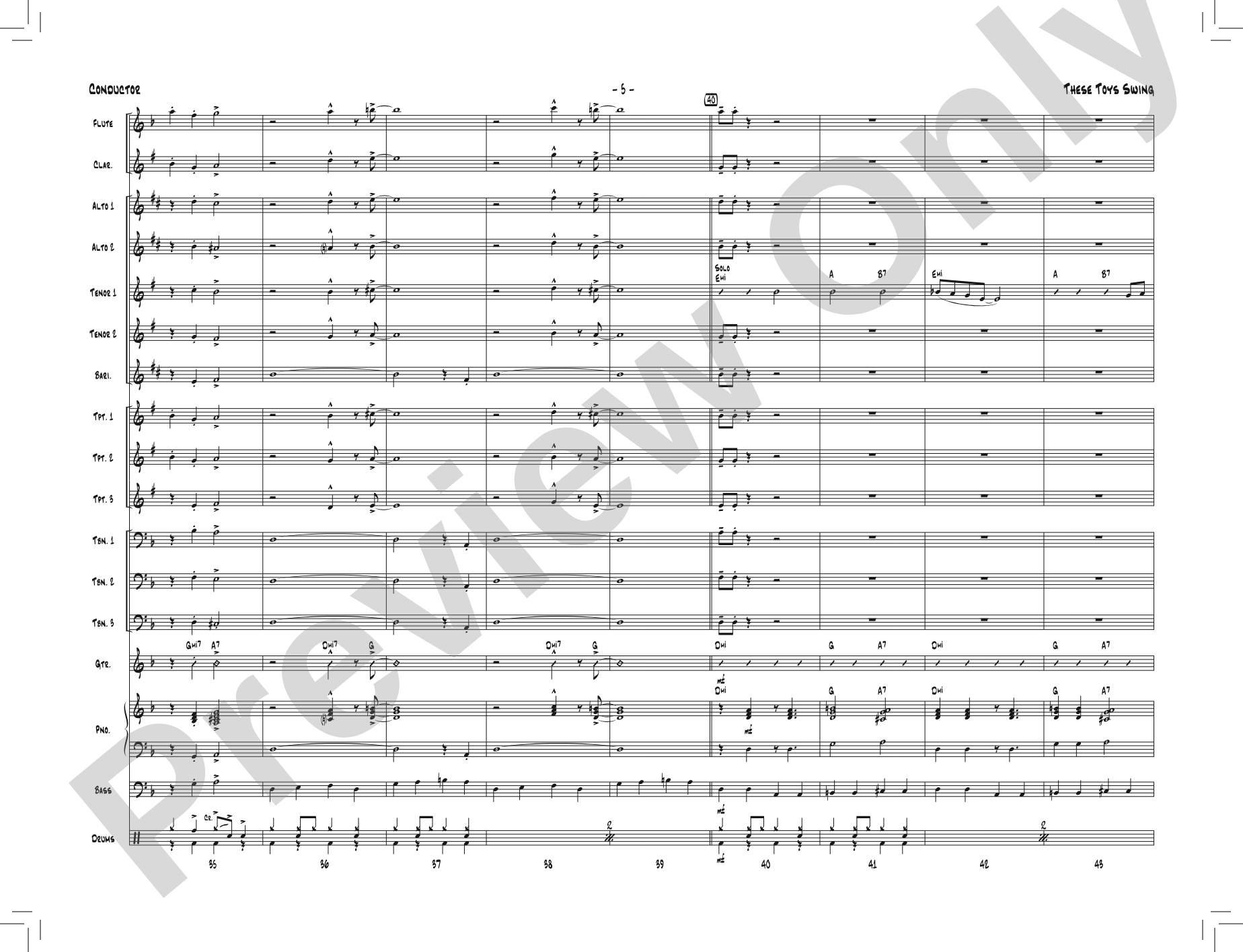 These Toys Swing: Jazz Ensemble Conductor Score & Parts