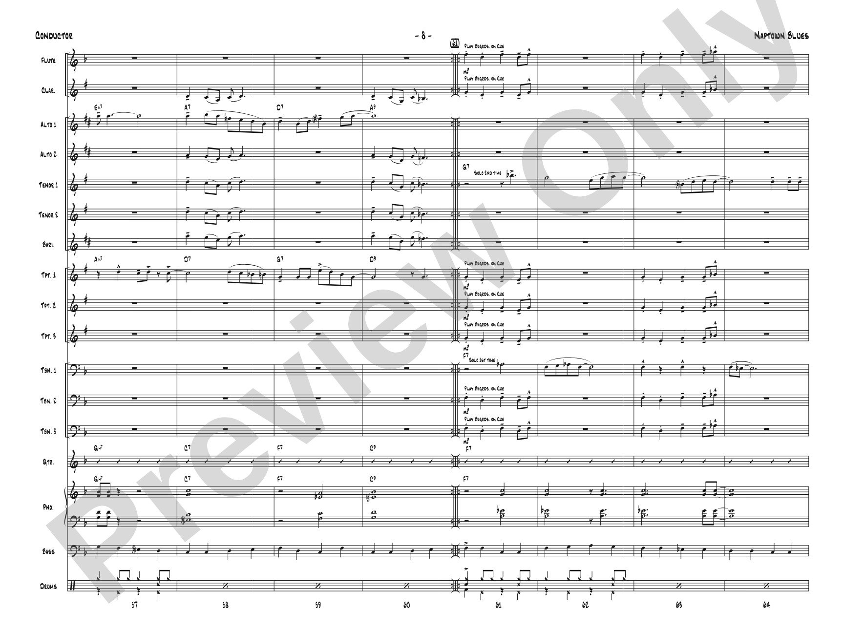Naptown Blues: Jazz Ensemble Conductor Score & Parts
