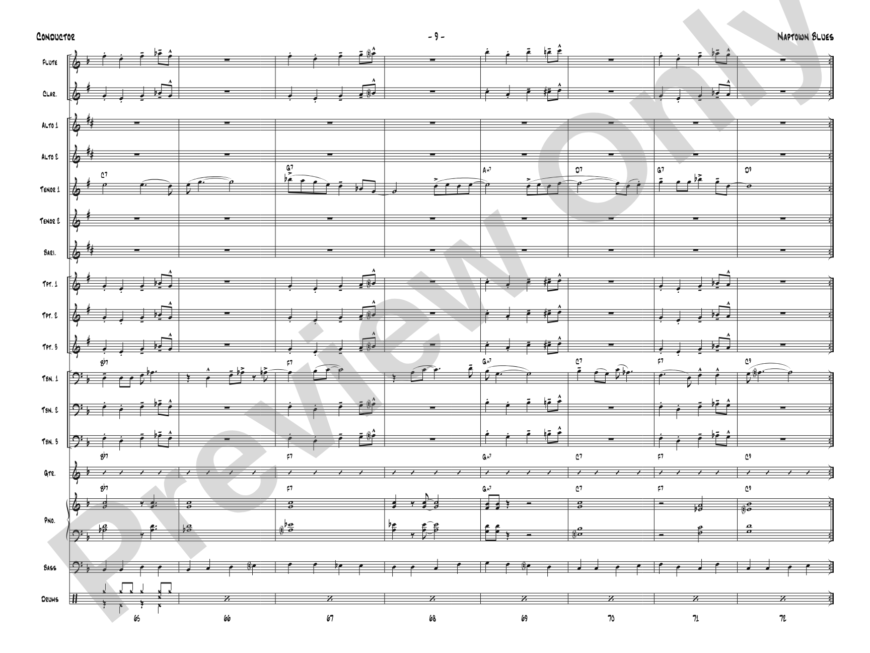 Naptown Blues: Jazz Ensemble Conductor Score & Parts