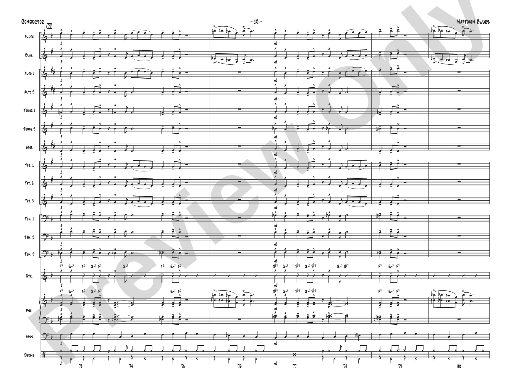 Naptown Blues: Jazz Ensemble Conductor Score & Parts