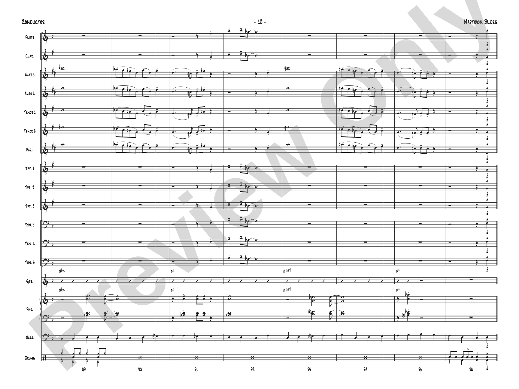 Naptown Blues: Jazz Ensemble Conductor Score & Parts