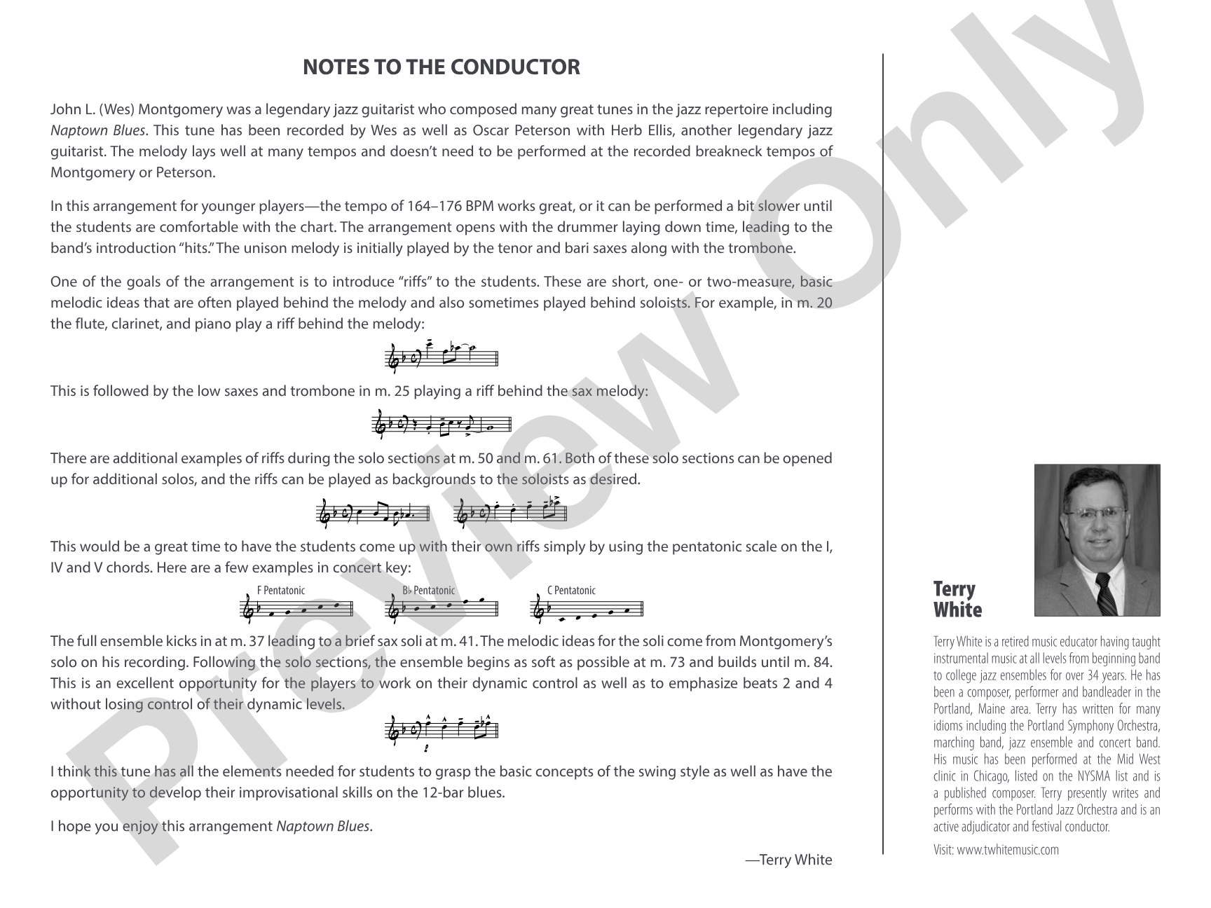Naptown Blues: Jazz Ensemble Conductor Score & Parts