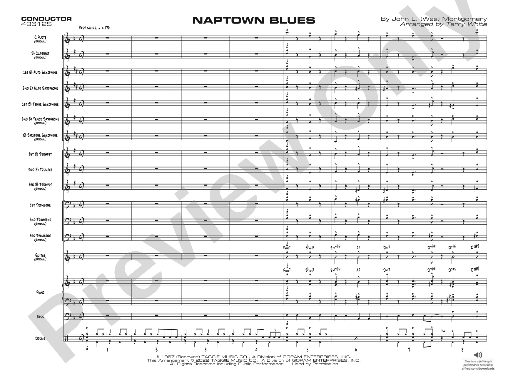 Naptown Blues: Jazz Ensemble Conductor Score & Parts