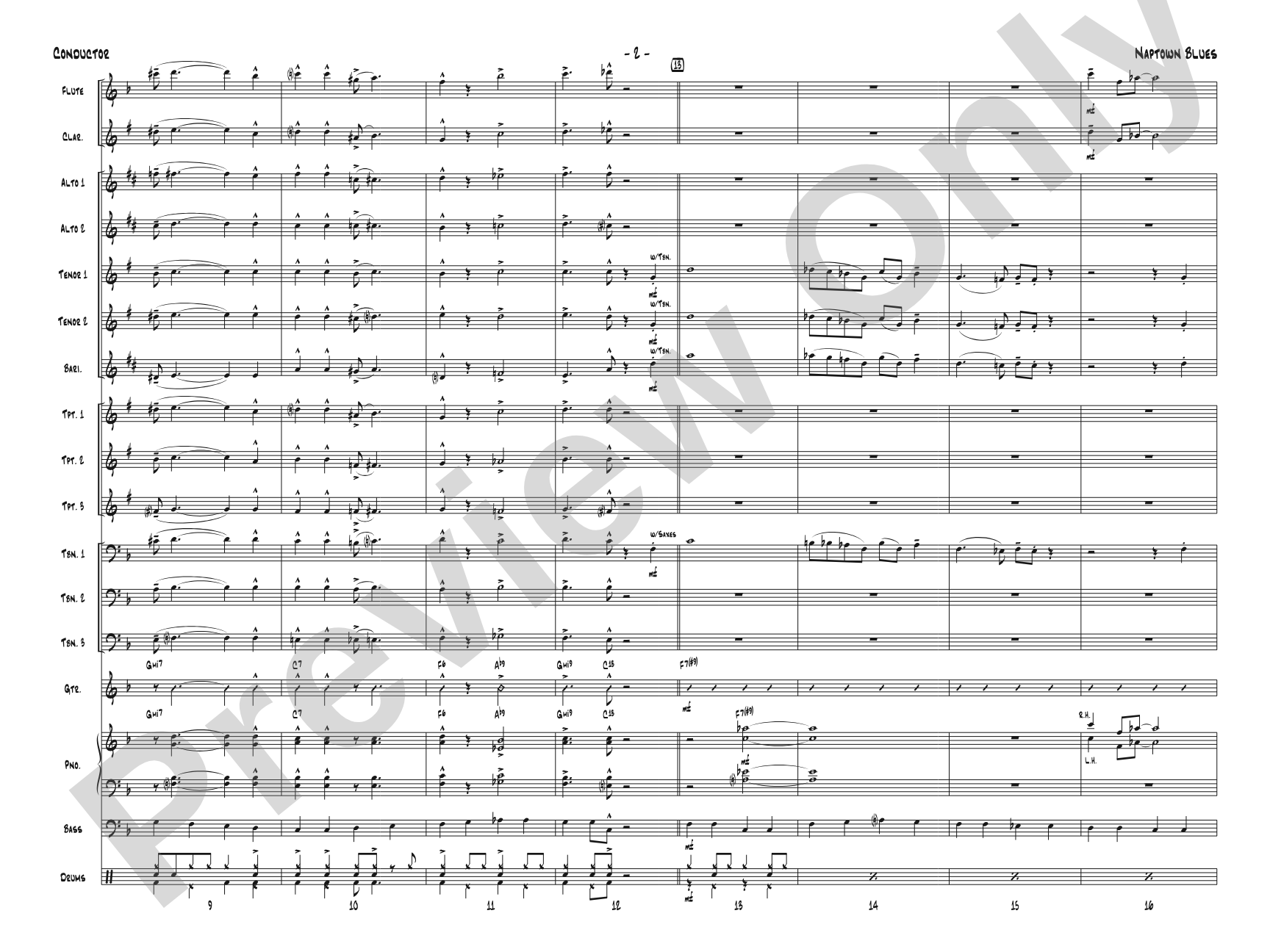 Naptown Blues: Jazz Ensemble Conductor Score & Parts