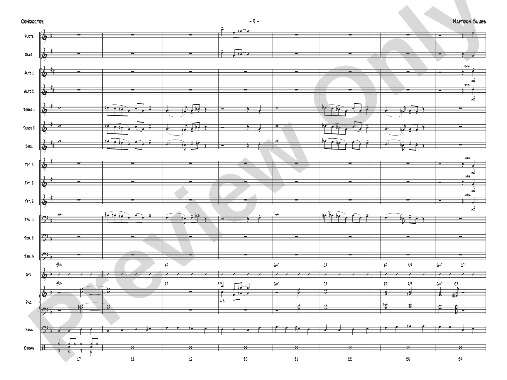 Naptown Blues: Jazz Ensemble Conductor Score & Parts