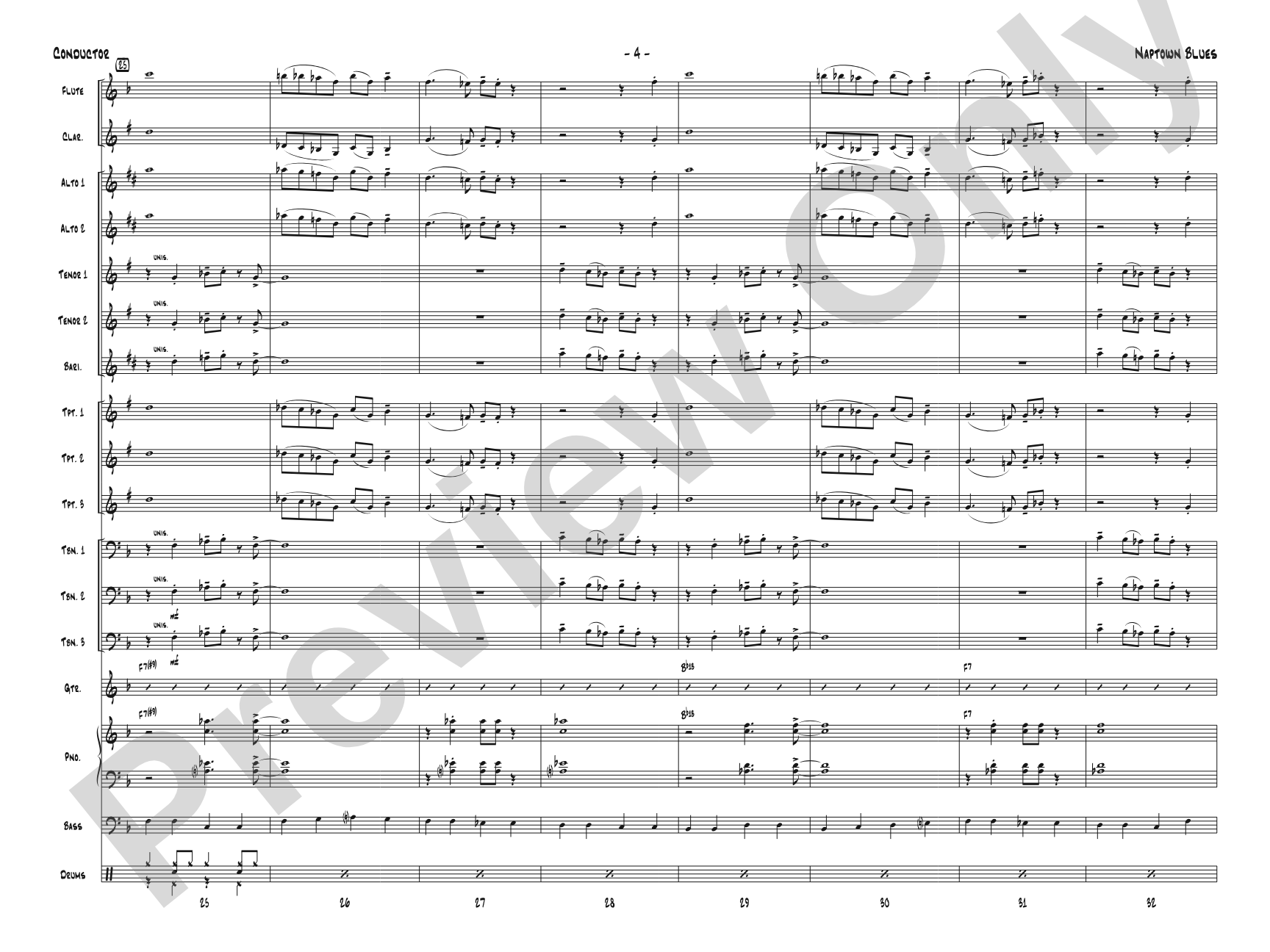 Naptown Blues: Jazz Ensemble Conductor Score & Parts