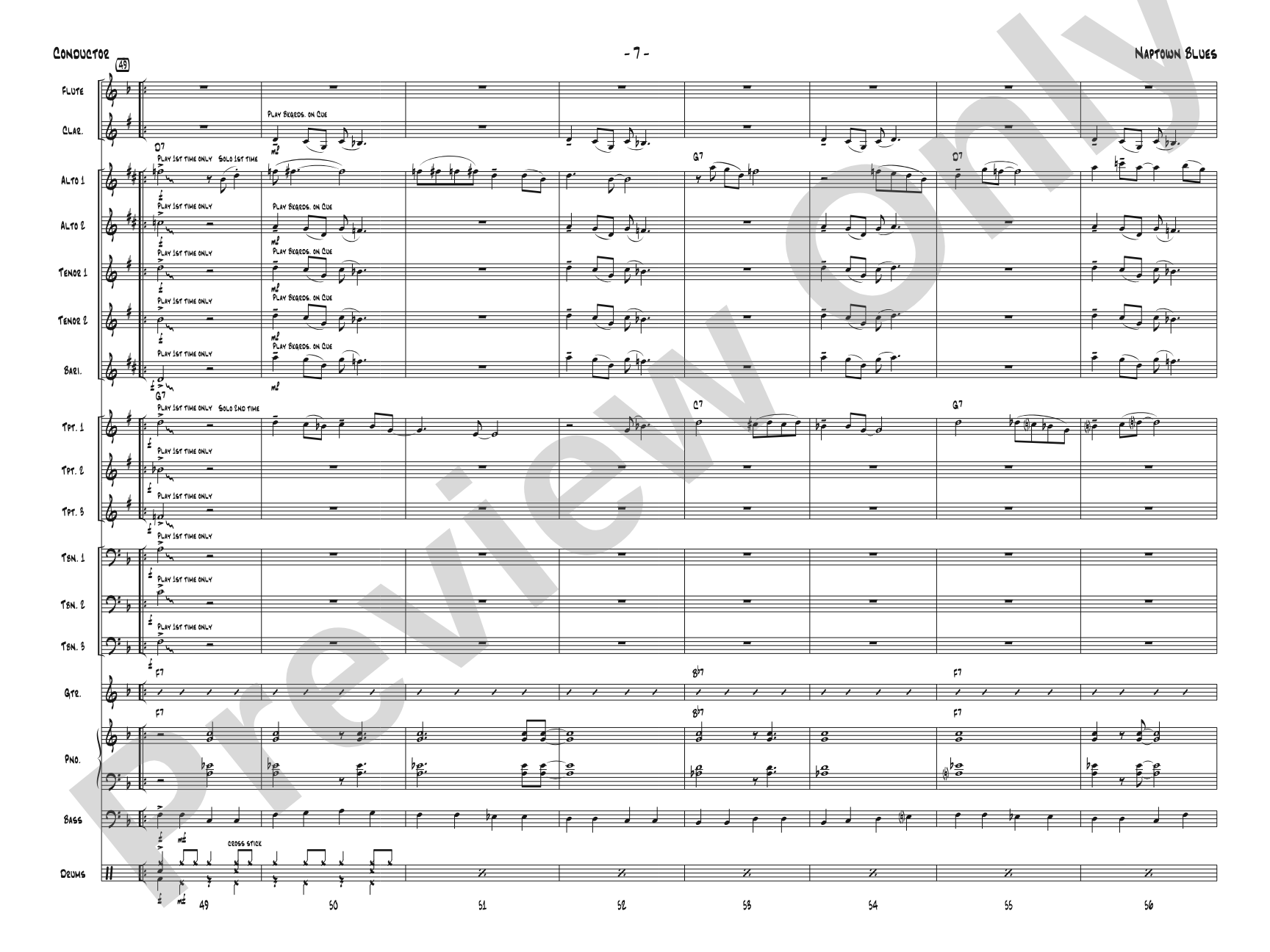 Naptown Blues: Jazz Ensemble Conductor Score & Parts