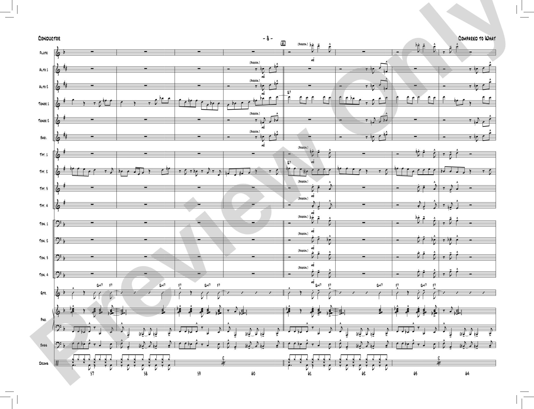 Compared to What: Jazz Ensemble Conductor Score & Parts