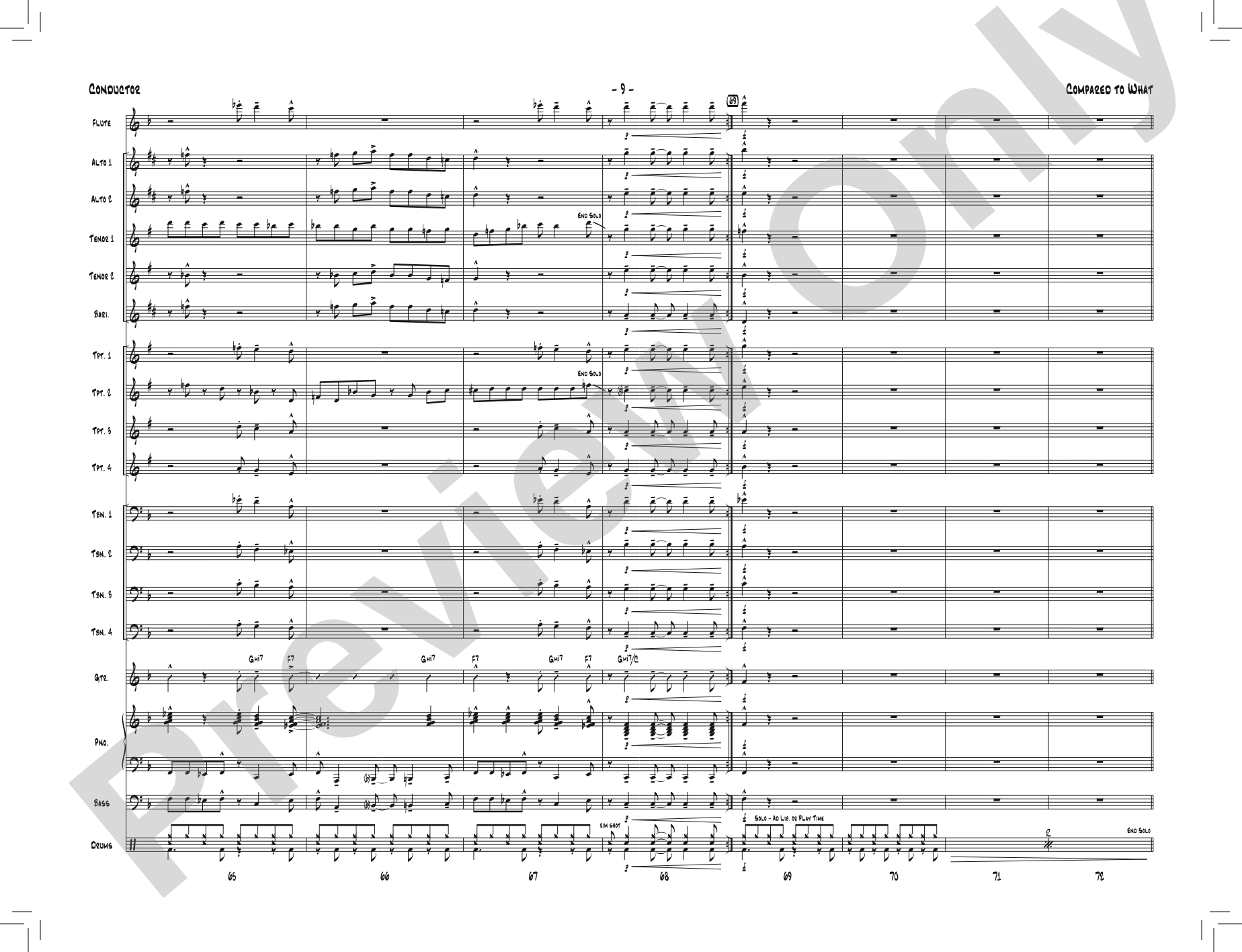 Compared to What: Jazz Ensemble Conductor Score & Parts