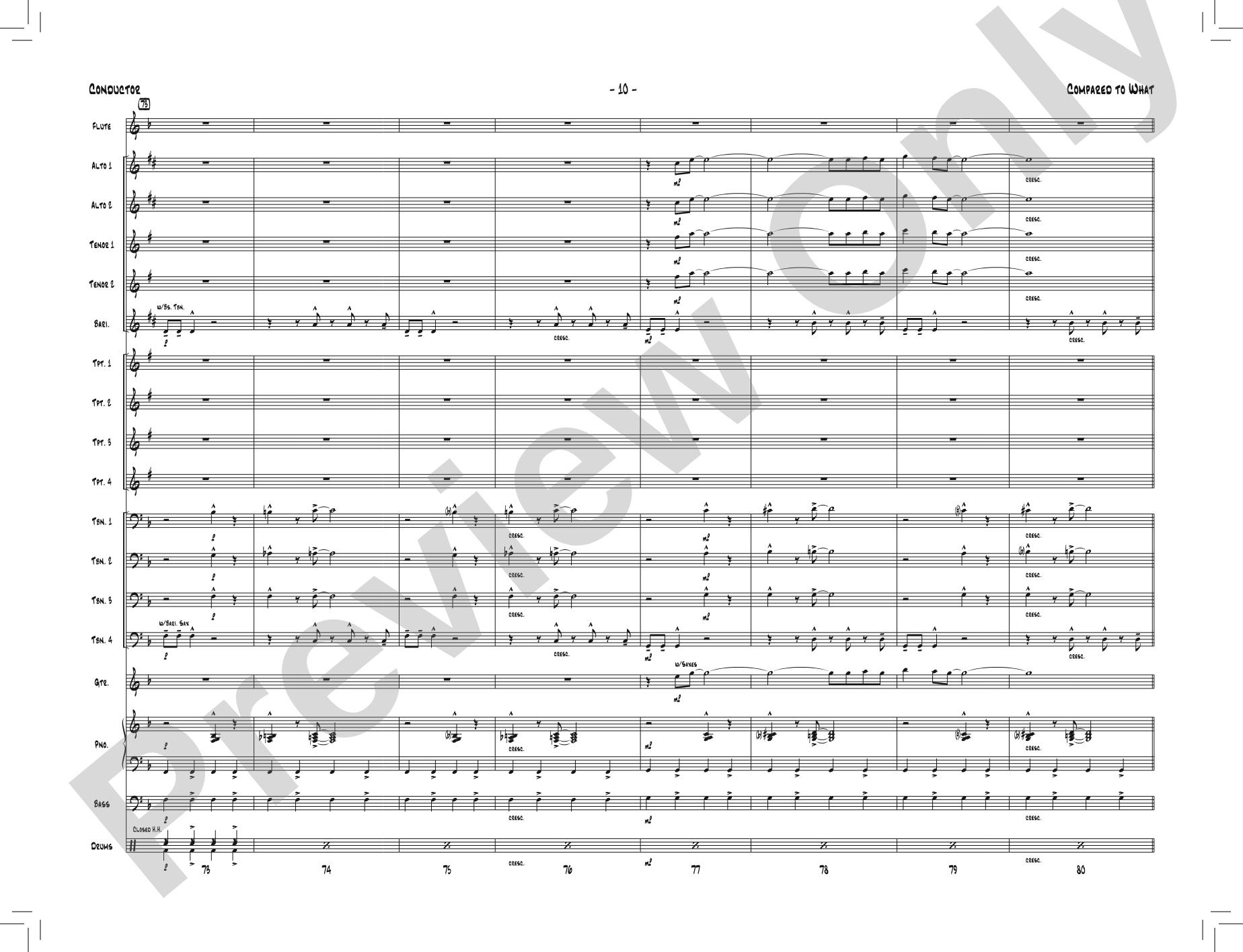 Compared to What: Jazz Ensemble Conductor Score & Parts