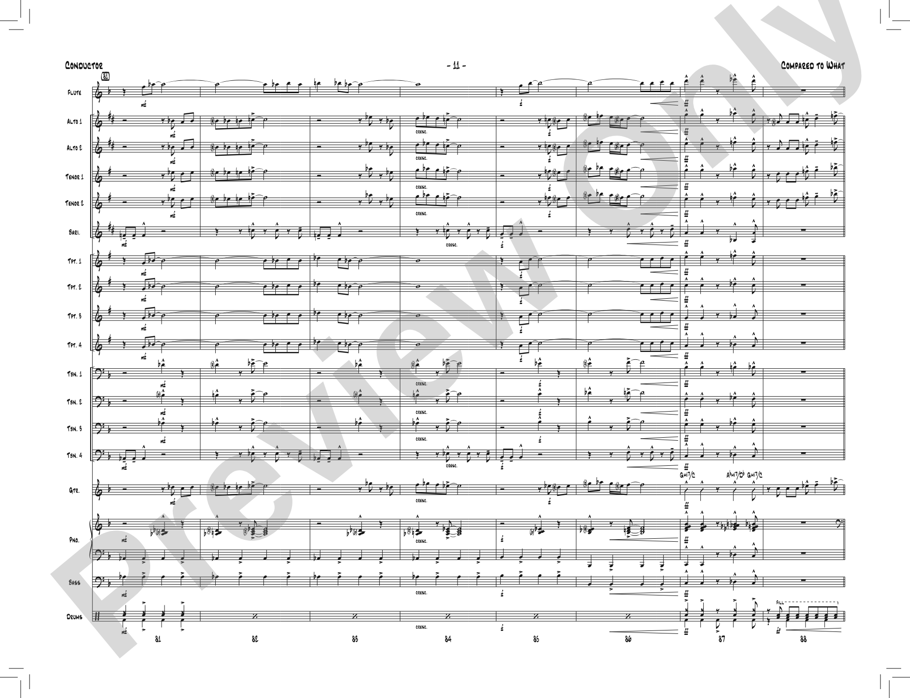 Compared to What: Jazz Ensemble Conductor Score & Parts