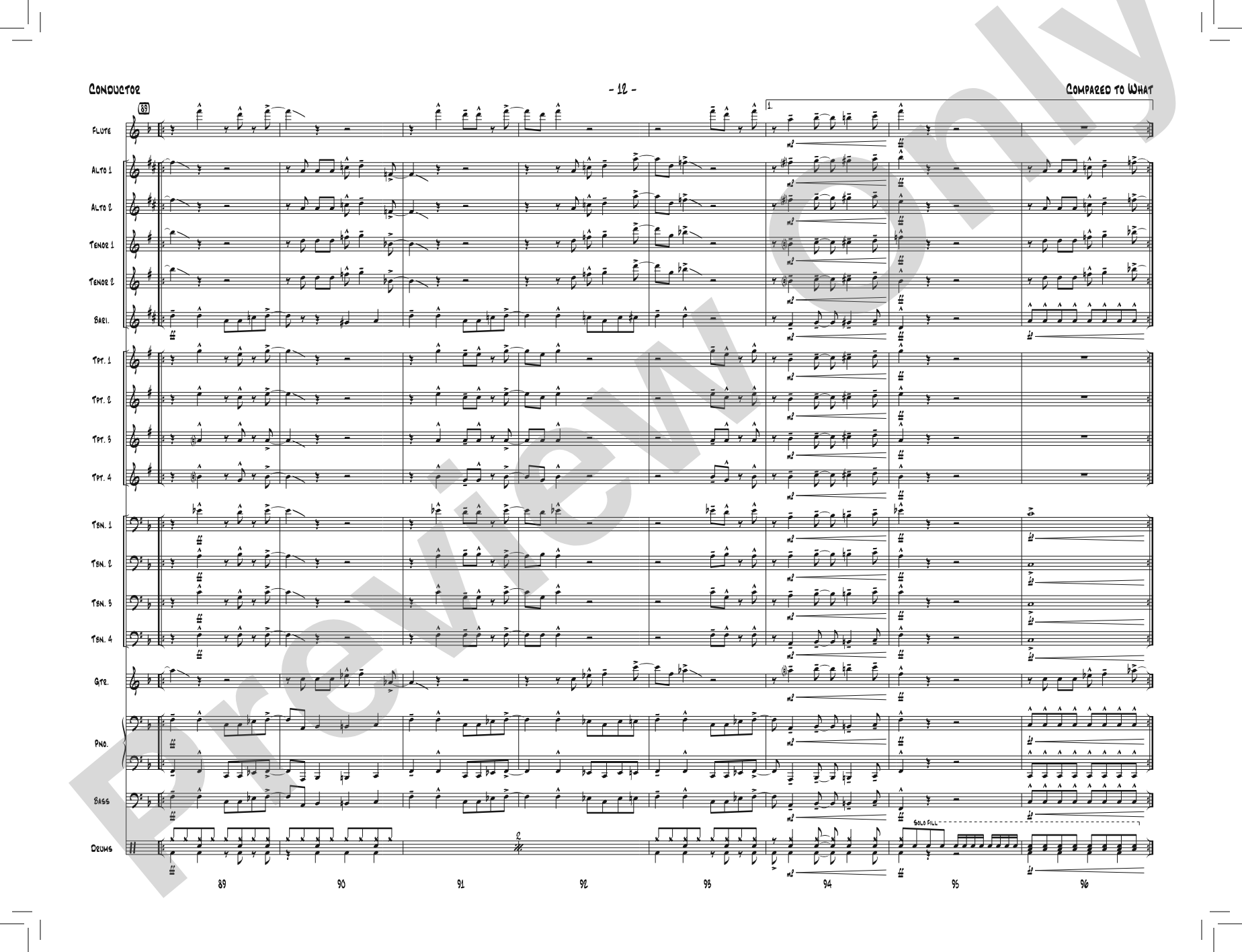 Compared to What: Jazz Ensemble Conductor Score & Parts
