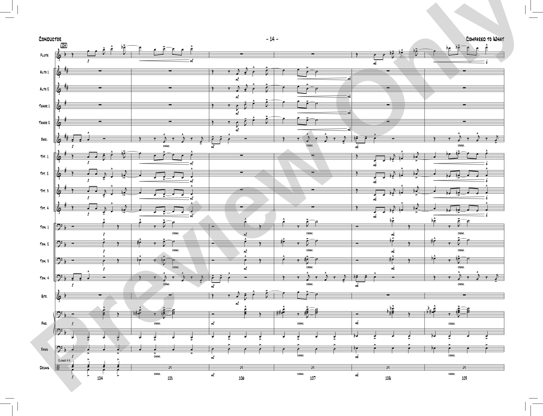 Compared to What: Jazz Ensemble Conductor Score & Parts