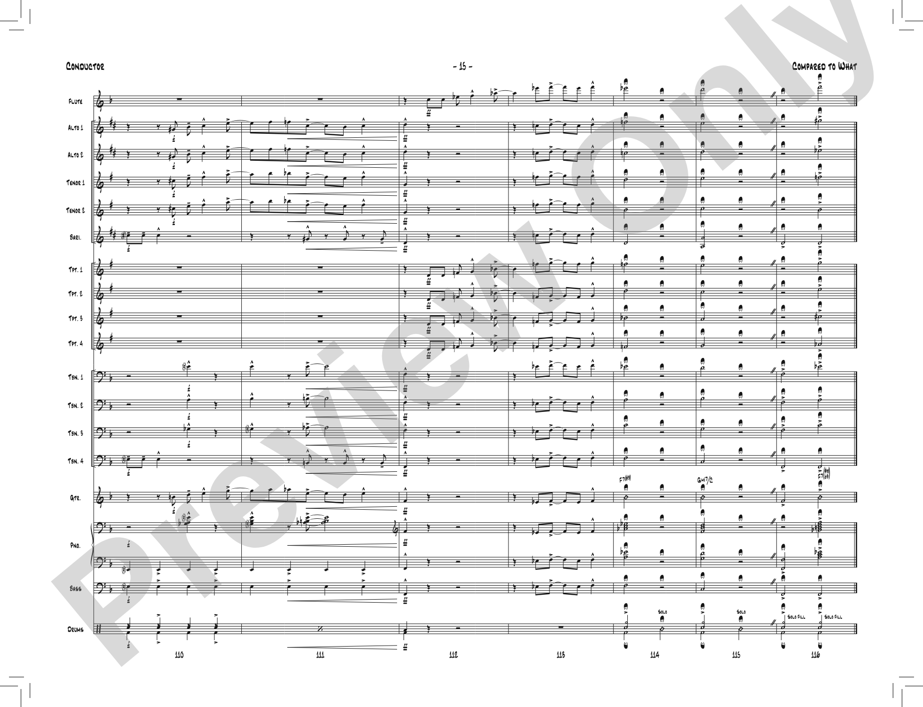 Compared to What: Jazz Ensemble Conductor Score & Parts