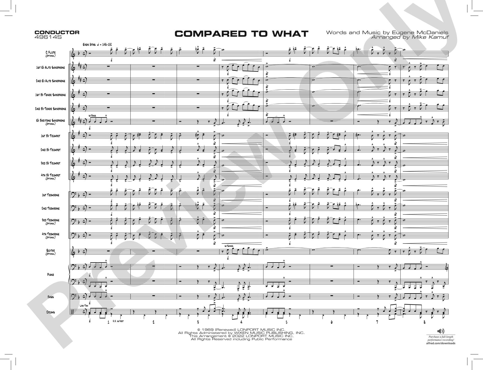 Compared to What: Jazz Ensemble Conductor Score & Parts