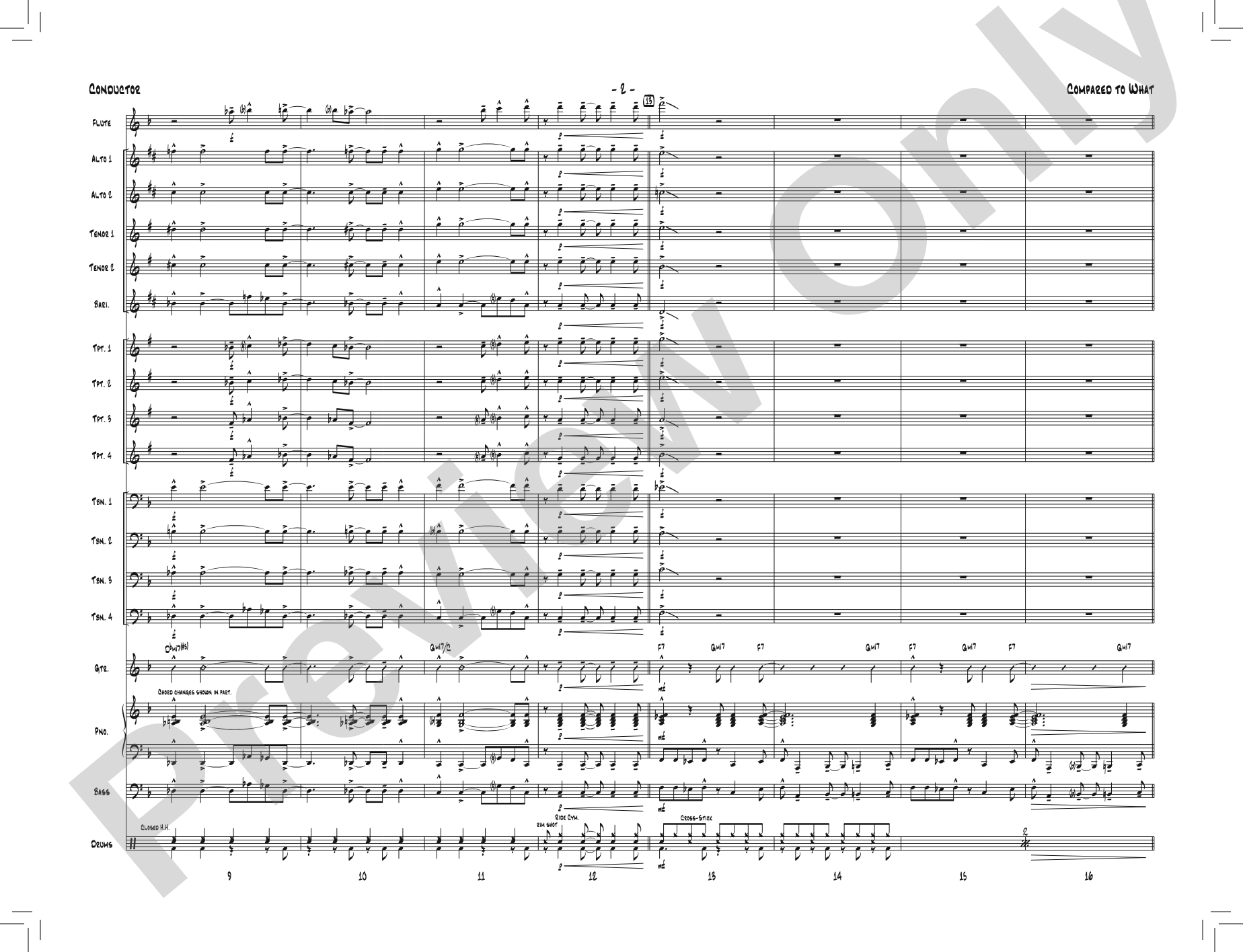 Compared to What: Jazz Ensemble Conductor Score & Parts