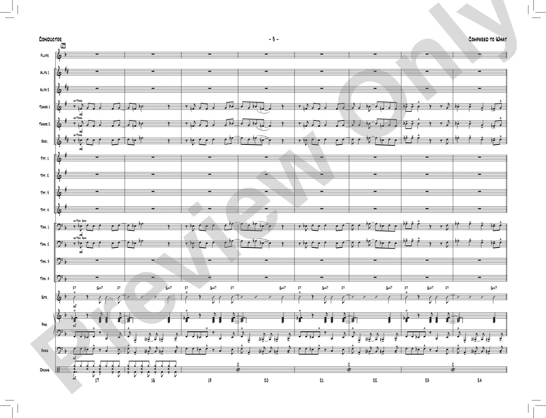 Compared to What: Jazz Ensemble Conductor Score & Parts
