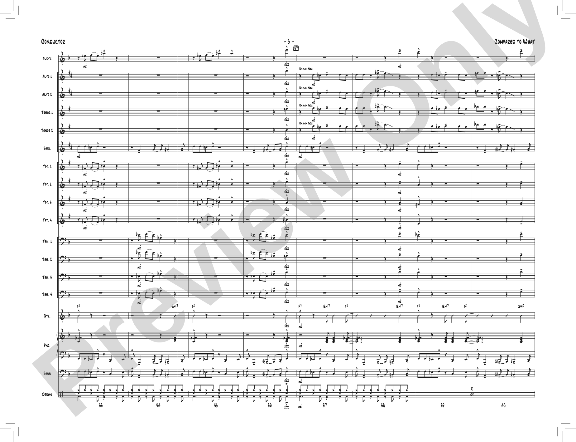 Compared to What: Jazz Ensemble Conductor Score & Parts