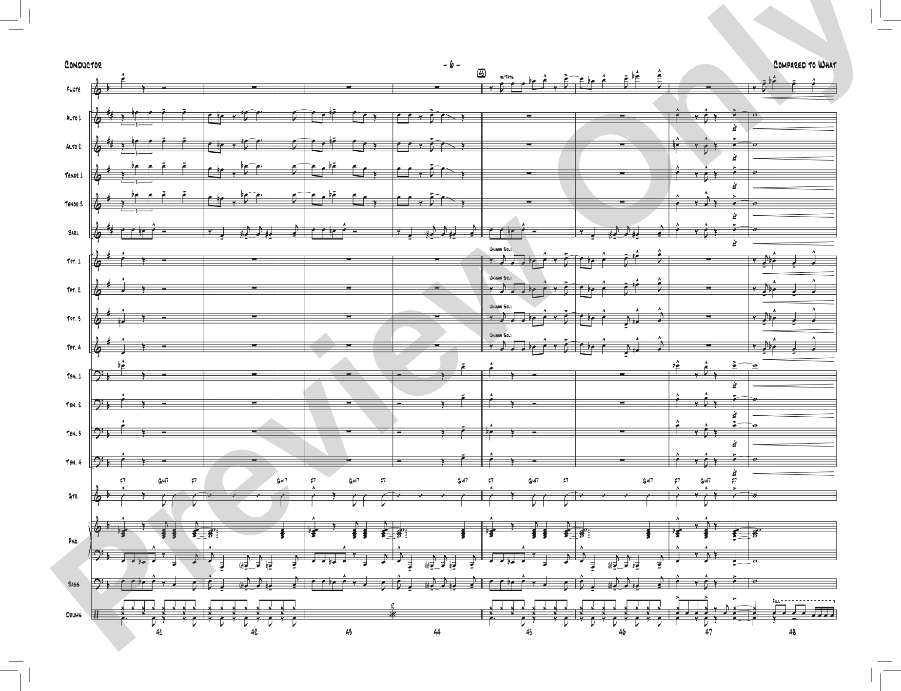 Compared to What: Jazz Ensemble Conductor Score & Parts