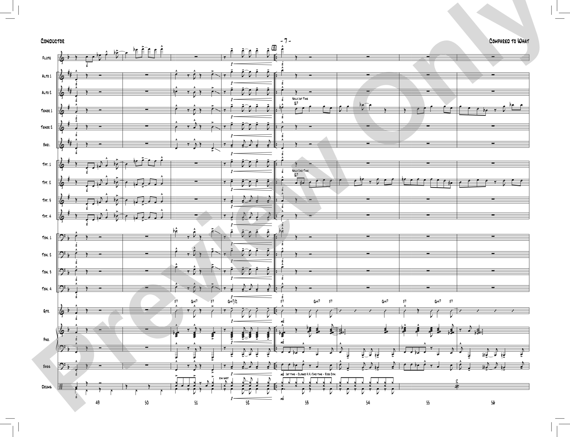Compared to What: Jazz Ensemble Conductor Score & Parts