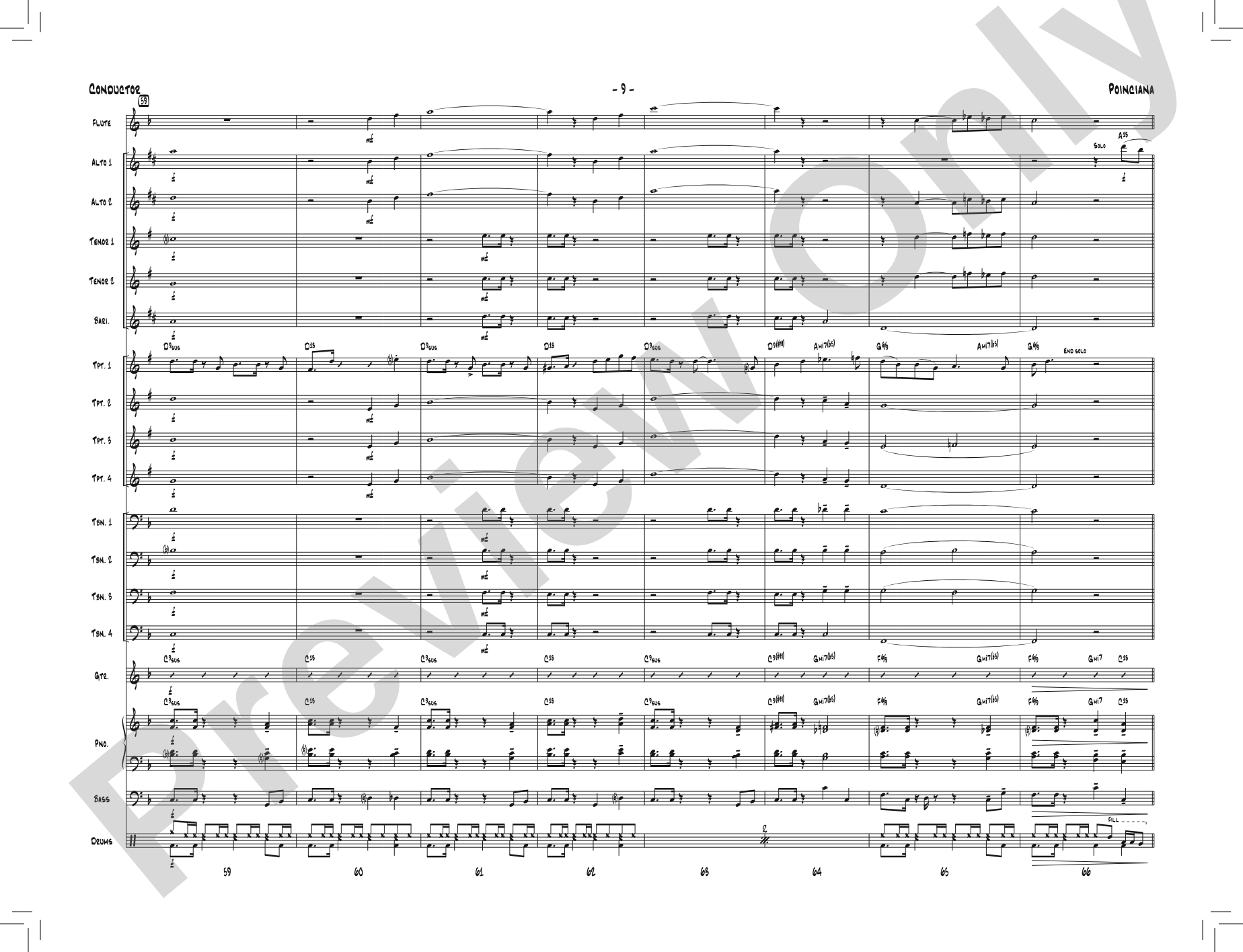 Poinciana: Jazz Ensemble Conductor Score & Parts