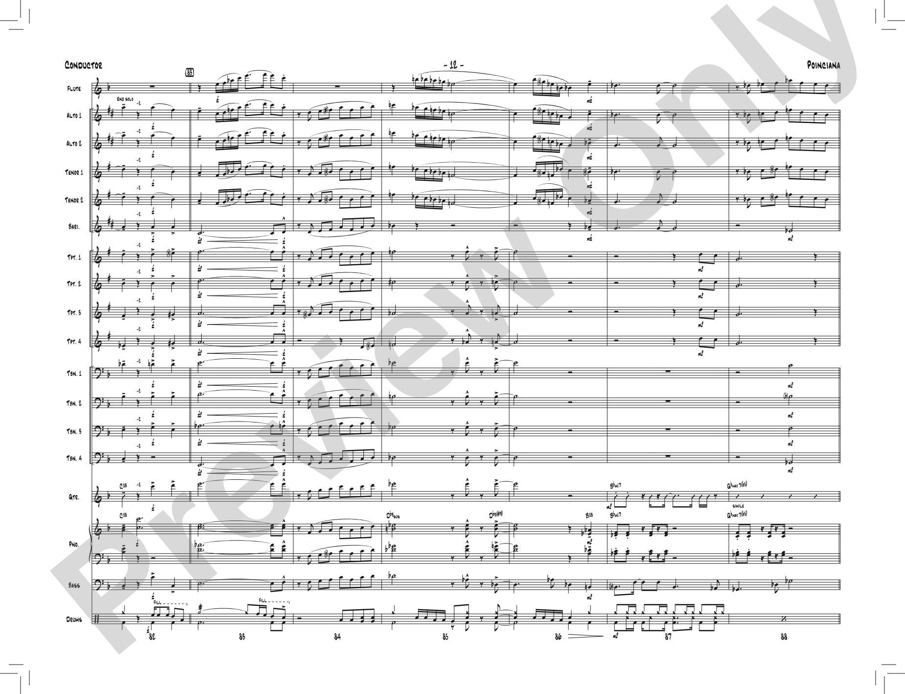 Poinciana: Jazz Ensemble Conductor Score & Parts