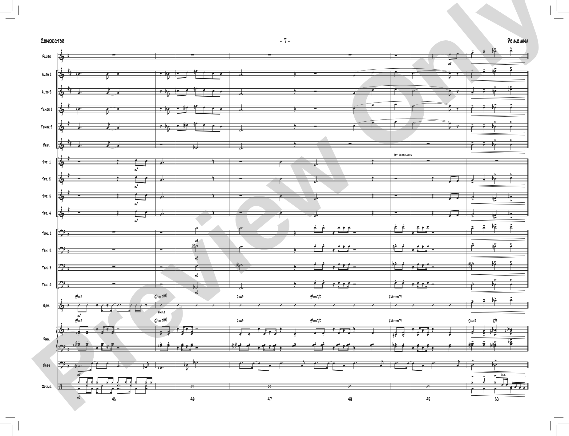 Poinciana: Jazz Ensemble Conductor Score & Parts
