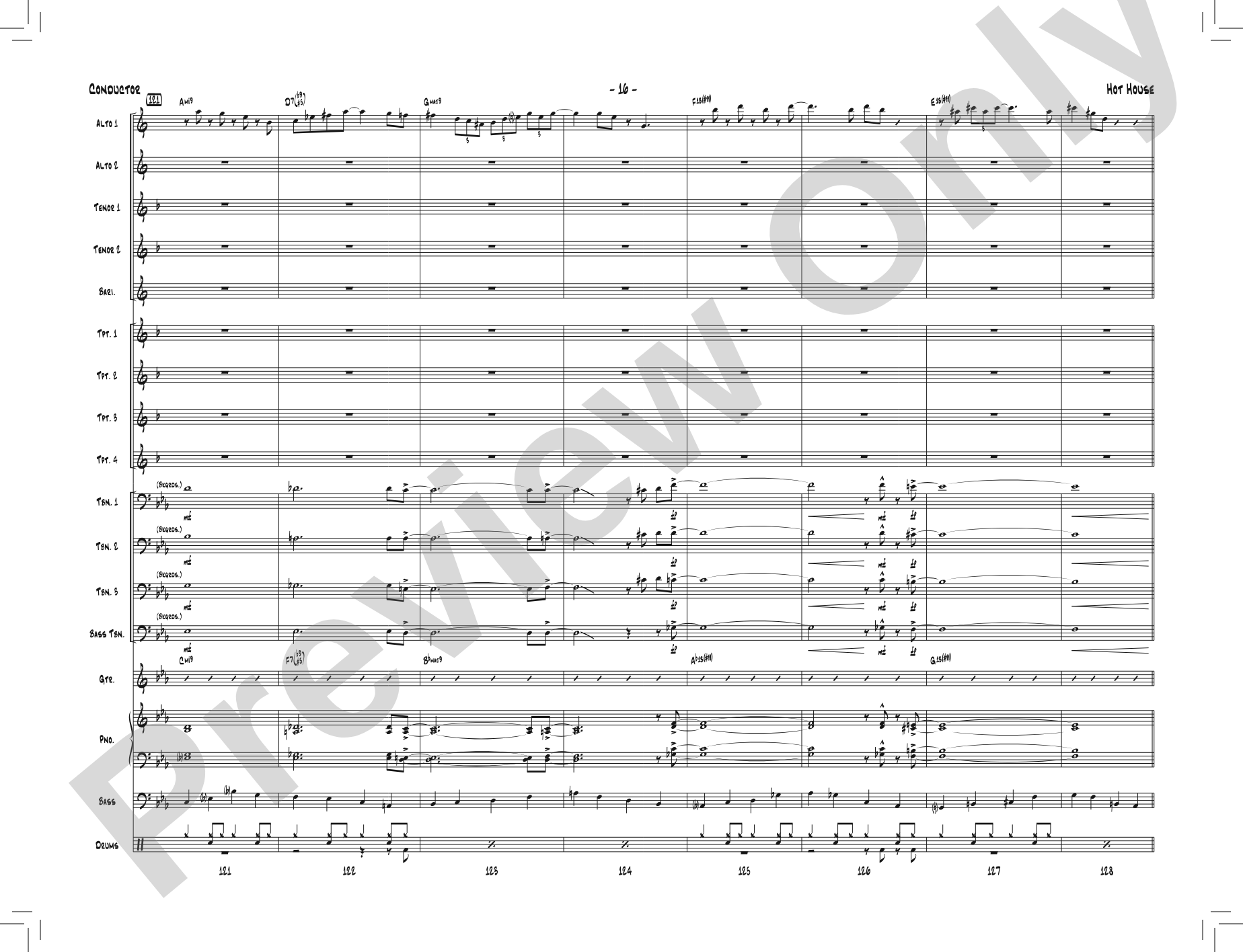 Hot House: Jazz Ensemble Conductor Score & Parts