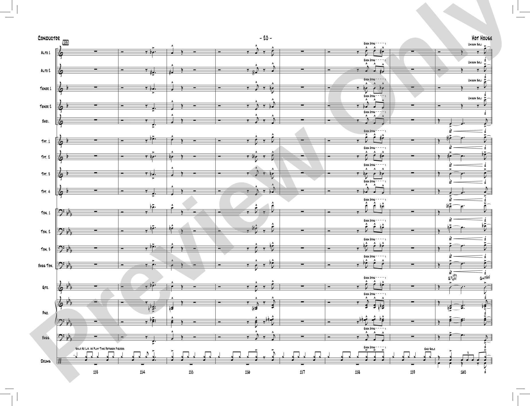 Hot House: Jazz Ensemble Conductor Score & Parts