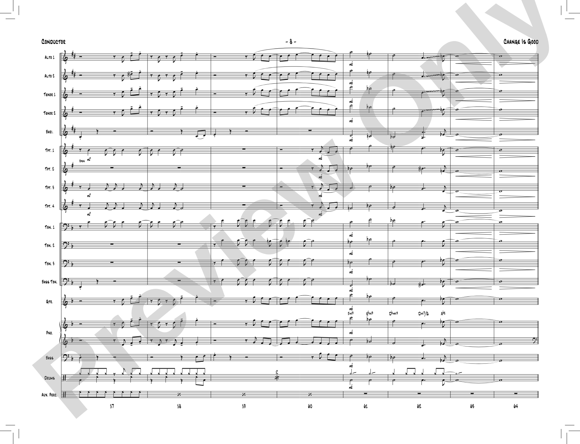 Change Is Good: Jazz Ensemble Conductor Score & Parts