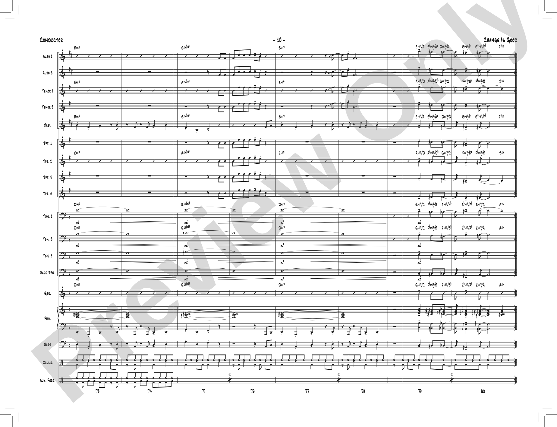 Change Is Good: Jazz Ensemble Conductor Score & Parts
