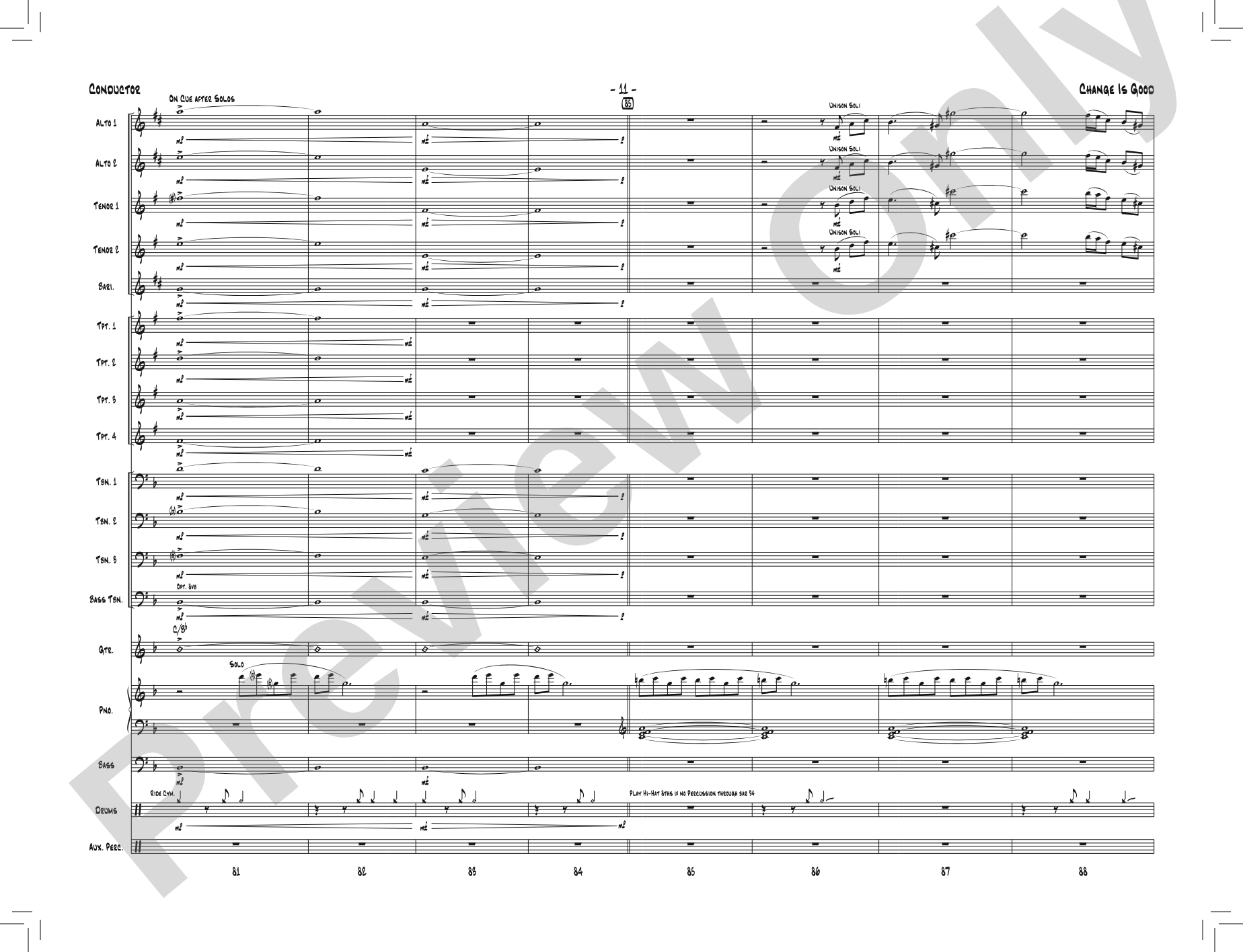Change Is Good: Jazz Ensemble Conductor Score & Parts