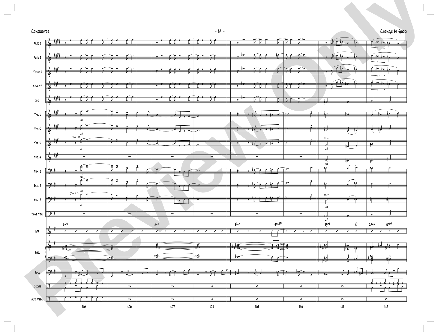 Change Is Good: Jazz Ensemble Conductor Score & Parts