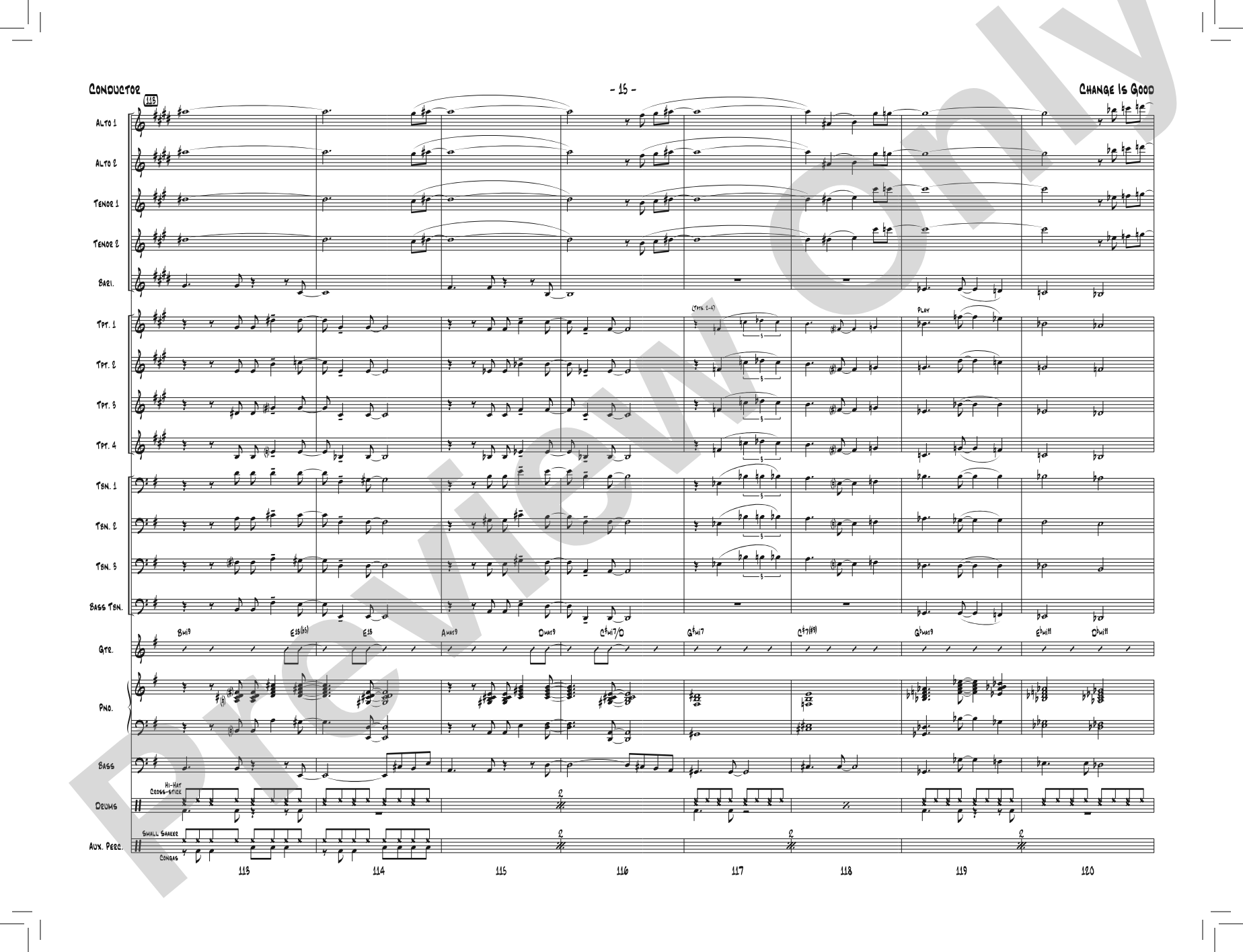 Change Is Good: Jazz Ensemble Conductor Score & Parts